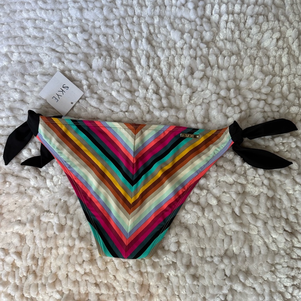 Sky Multicolor Striped Bikini Bottom - image 2